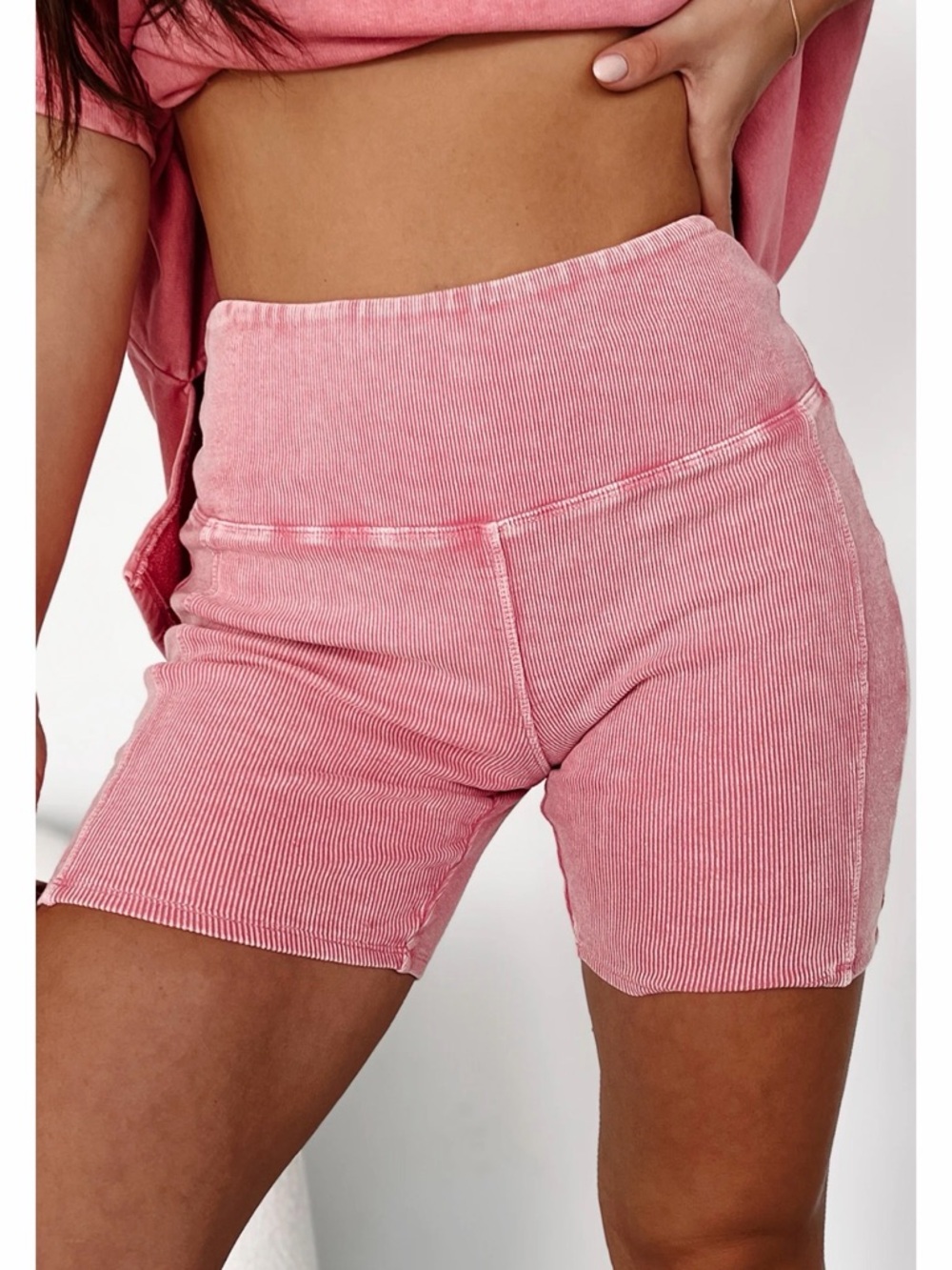 Le Lis Rose Ribbed Bike Shorts